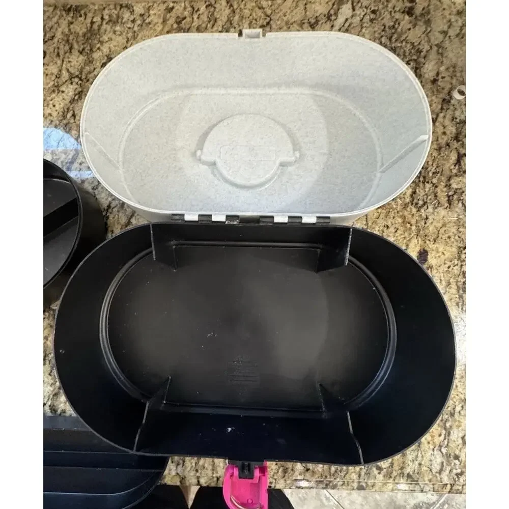 Vintage Caboodles hot pink, Black , gray - Cosmetic Carrying Case Mirror Storage